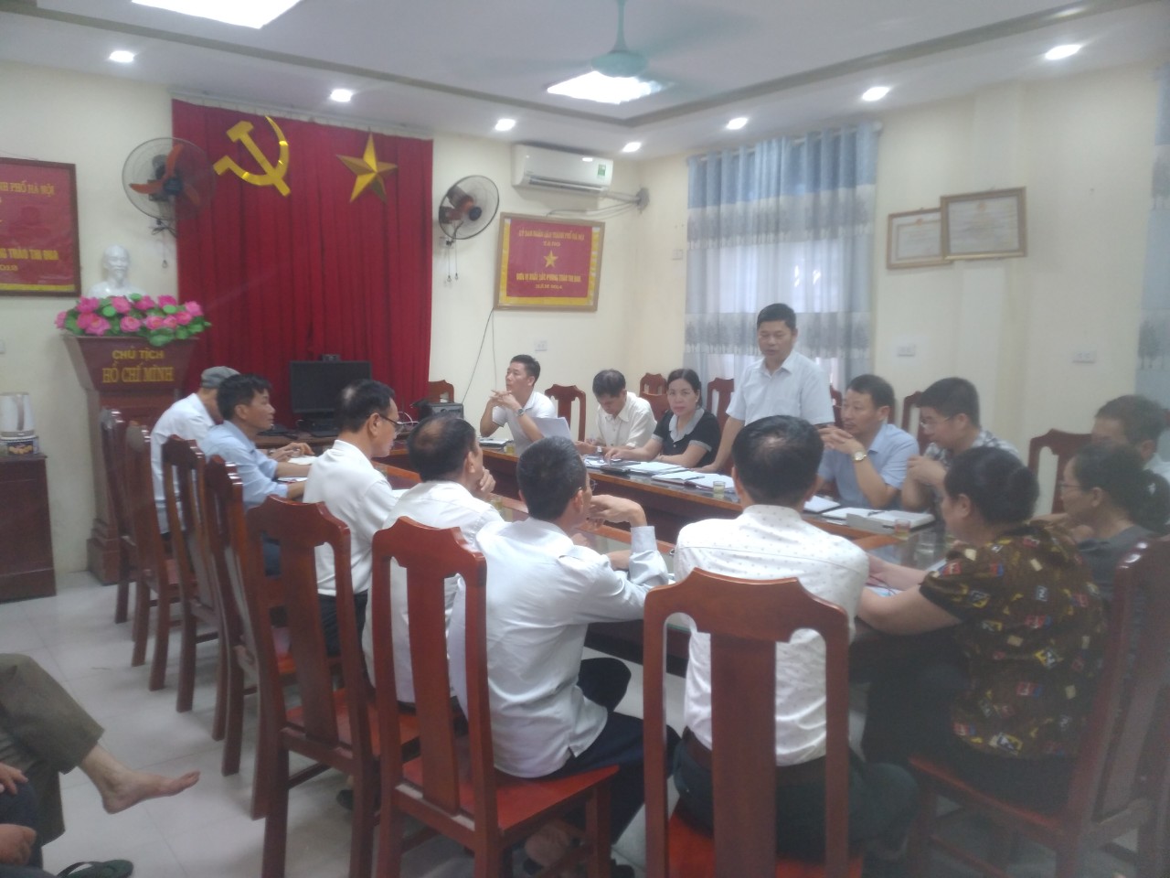 Hội nghị giao ban Ban chỉ đạo phòng, chống dịch bệnh trên địa bàn thị trấn KIm Bài